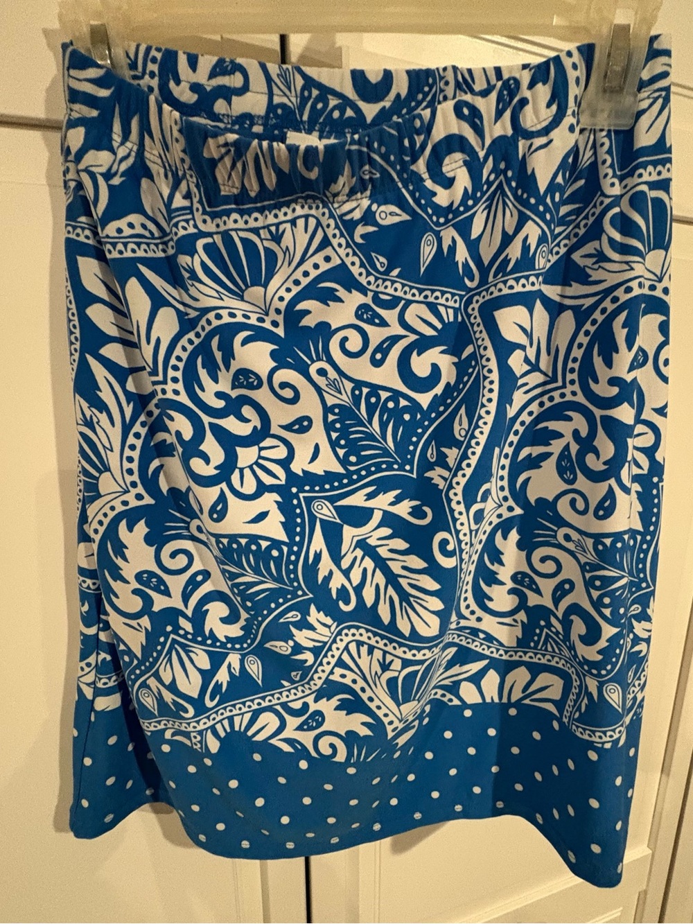 Susan Graver Blue and White Printed Skort